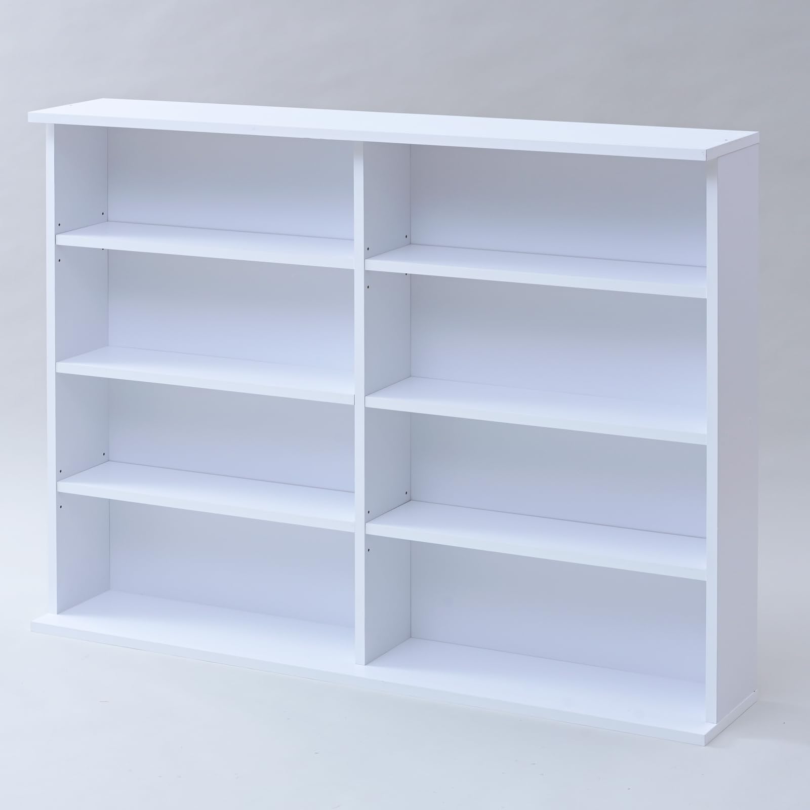 山善(YAMAZEN) 本棚 大容量 棚板可動 スリム 連結可能 幅120.5×奥行22×高さ92cm 本 収納棚 収納ラック 組立品 ホワイト CSBS-9012(WH)