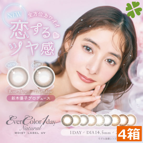 エバー カラー ワンデー　ナチュラル/モイストレーベルUV(1箱20枚入り)　4箱