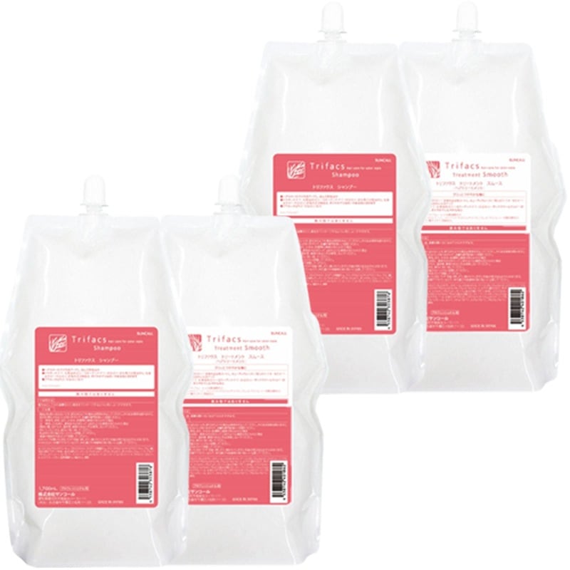 トリファクス シャンプー 1700mL ×2個 + トリートメント スムース 1700g ×2個 セット 詰め替え