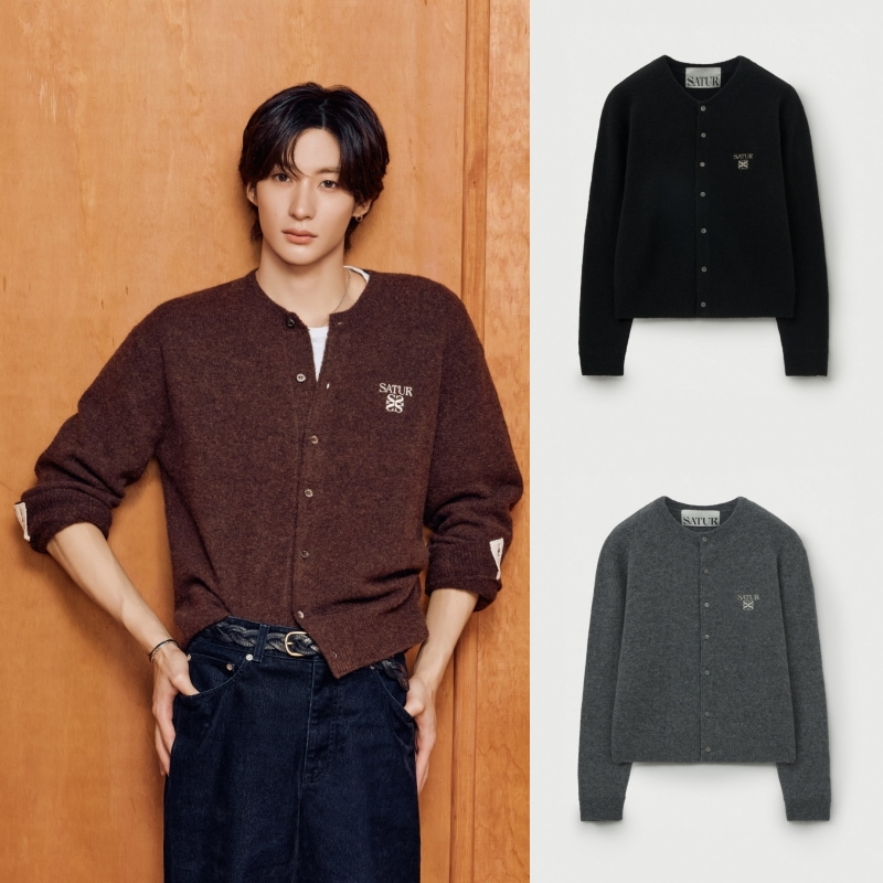 【SATUR】[RIIZEs Pick] 25FW LOREN WOOL BLEND CREW NECK KNIT CARDIGAN : 3COLORS
