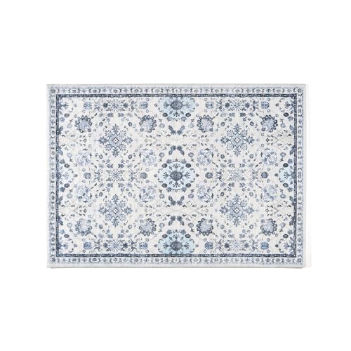 Francfranc フランフラン リッチファープリントラグ ブルーアラベスク S 140×100cm ブルー