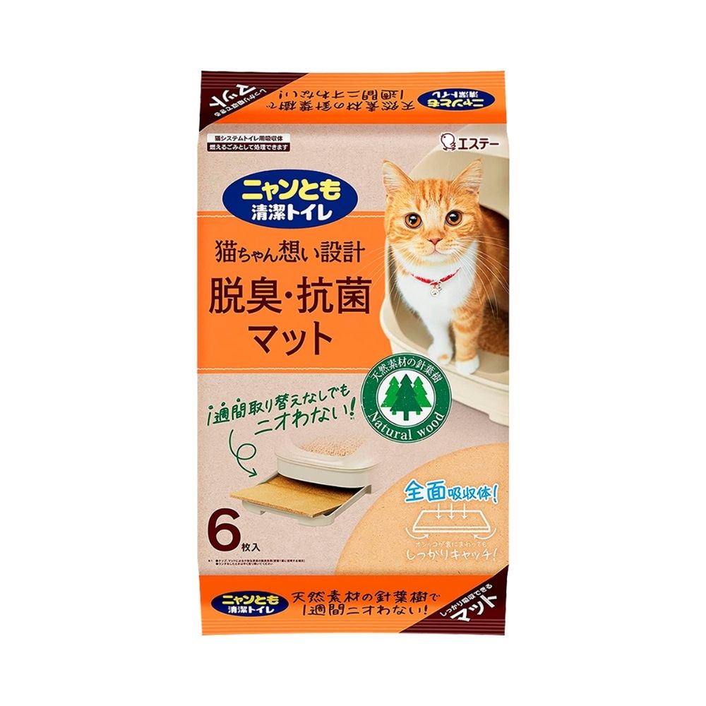 エステー ペット向けトイレ用品 ニャンとも清潔トイレ 脱臭・抗菌マット 6枚×10個（60枚）【取り寄せ商品・即納不可・代引き不可・返品不可】