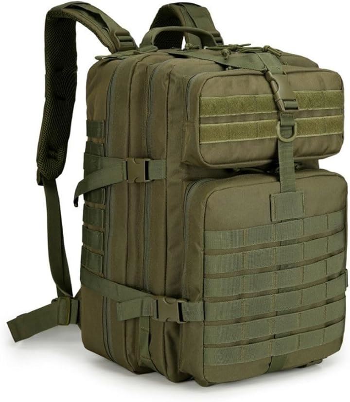 MOLLE ミリタリー リュック タクティカルバック 45L 大容量 自衛隊 モール 対応 OD アーミーグリーン(OD（アーミーグリーン）, L)