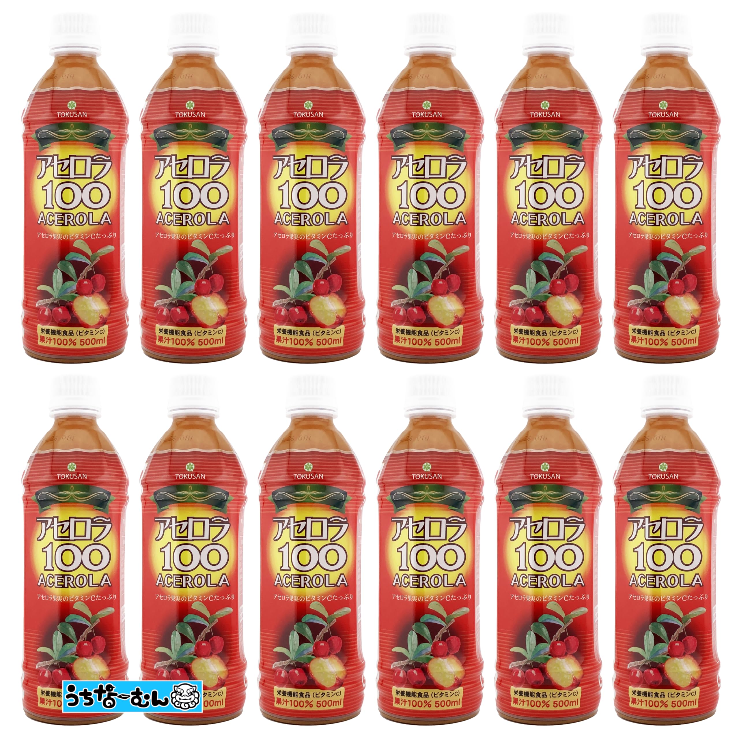 沖縄特産販売 アセロラ100 PET500ml 12本 ＋うちなーむんシール