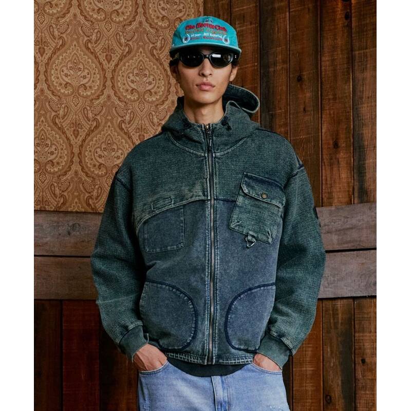 ペンフィールド PENFIELD インディゴ サシコ ミックスド スウェット フーディージャケット インディゴFR3KH27U 479956