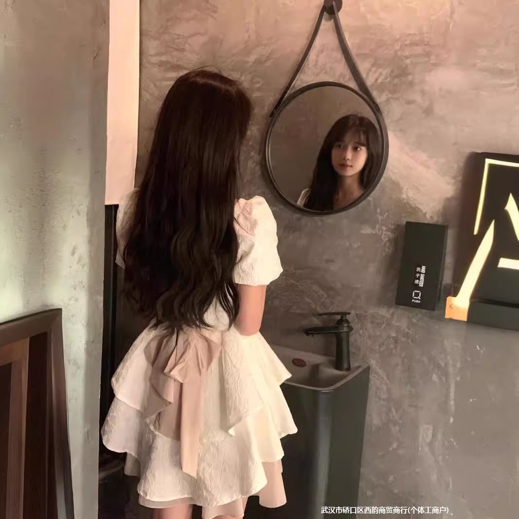 【1つ買うと10つ無料】スイートボウロンドレス女性サマーサマーピュアラブファーストラブプリンセススカートウエストウエストスカート