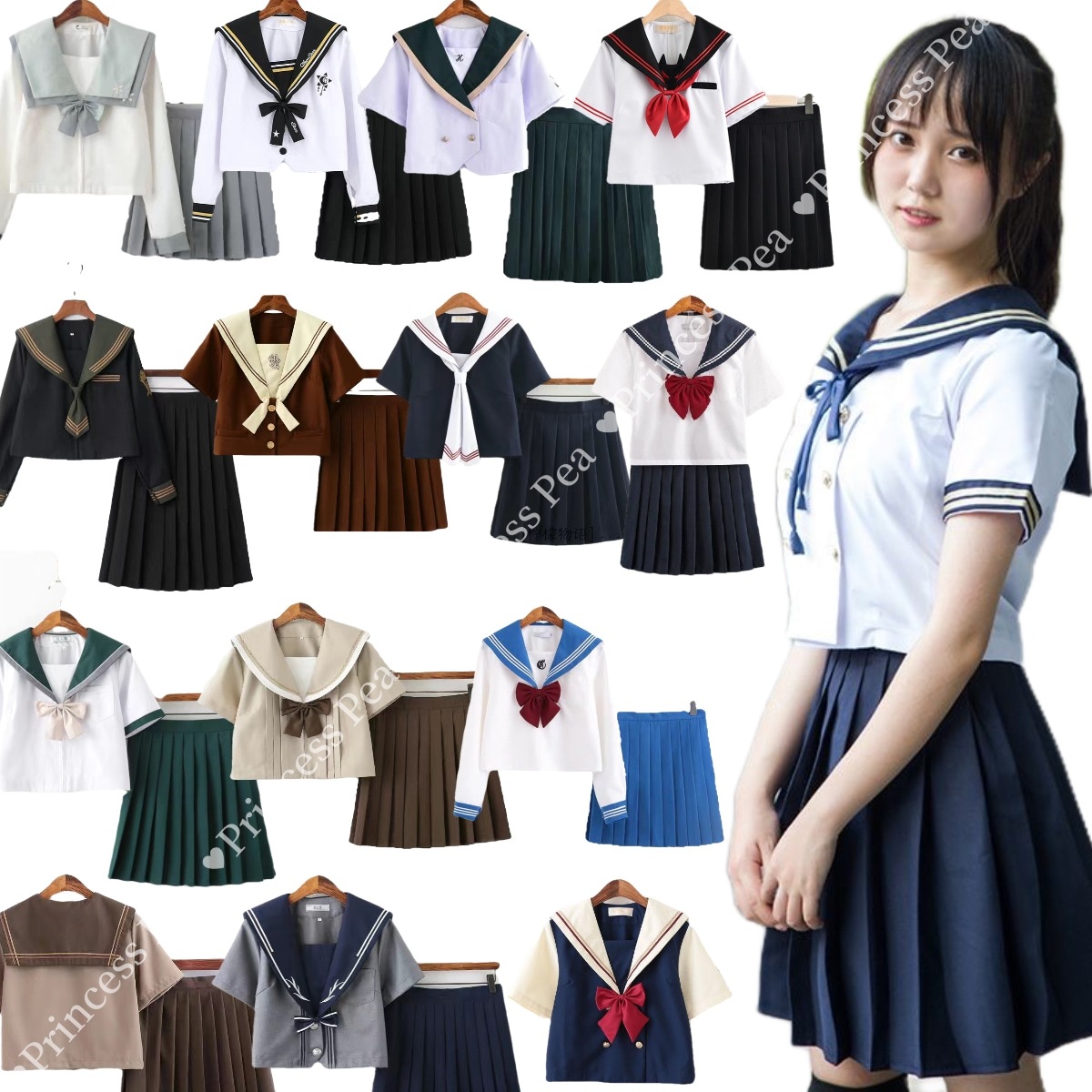 2025最安値JK制服スーツかわいいセーラー服入学式卒業式制服春秋夏トップス+半身スカート