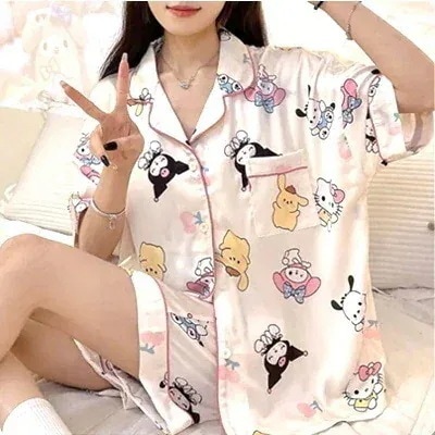 【最安值 3日で配達】柔らかく肌触り ポムポムプリン スウェット 部屋着 ワンピース 上下2点セット パジャマ レディース セットアップ ウェア 可愛い