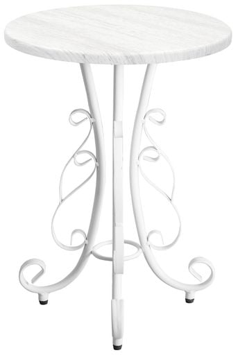 宮武製作所 セレスティア サイドテーブル ホワイト 優美な曲線デザイン 幅40×奥行き40×高さ56.5cm スチール製 天板直径40cm ST-400WH