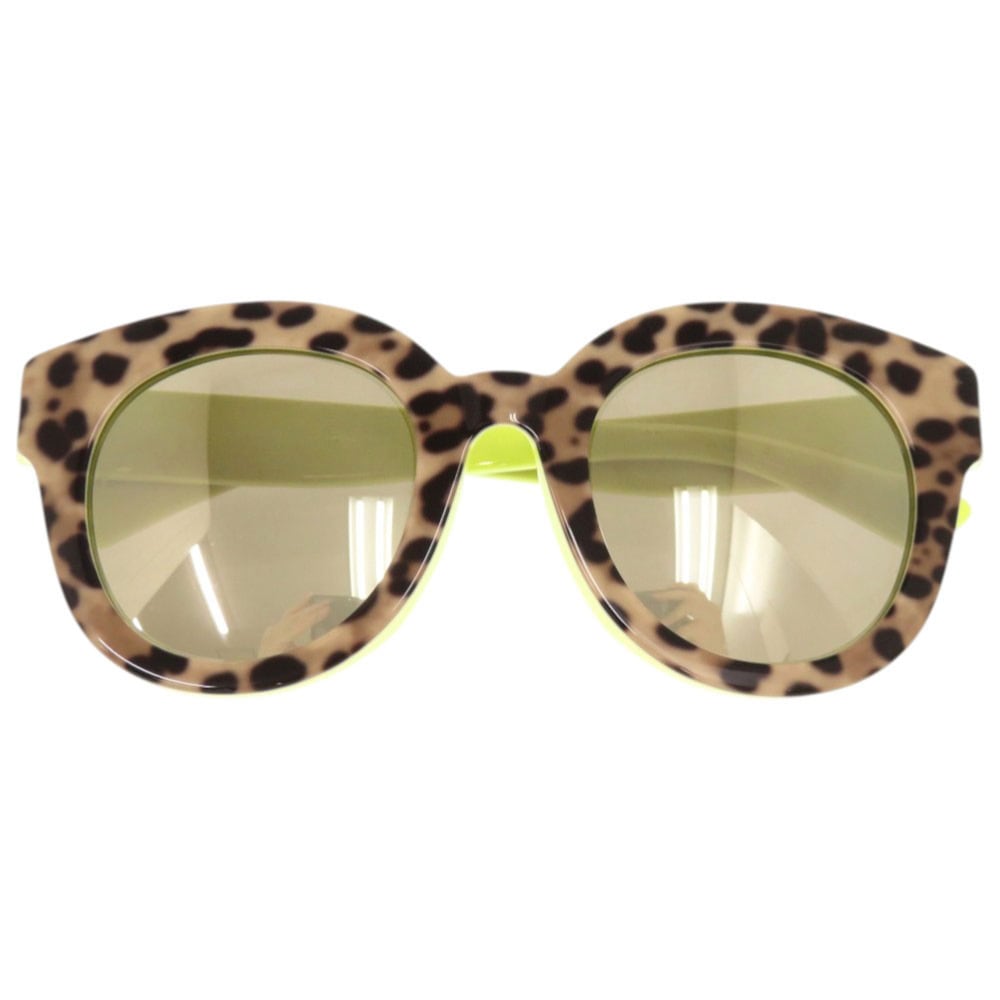 新品同様 ドルチェアンドガッバーナ レオパード サングラス プラスチック ネオンイエロー 1697【中古】DOLCE&GABBANA レディース