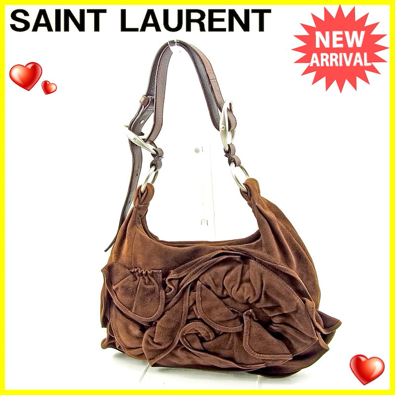 サンローラン SAINT LAURENT ショルダーバッグ ワンショルダー レディース ナジャ ブラウン スエード 人気 良品 【中古】 T3788 . サンローラン SAINT LAURENT ショルダーバッグ ワンショルダー レディース ナジャ ブラウン スエード 人気 良品 【中古】 T3788 .