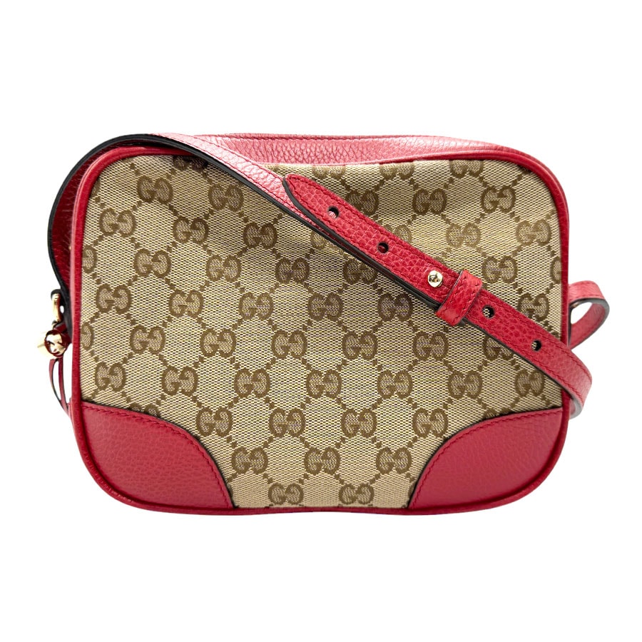 グッチ GUCCI ショルダーバッグ GGキャンバス/レザー レッド×ブラウン レディース 449413 z3210
