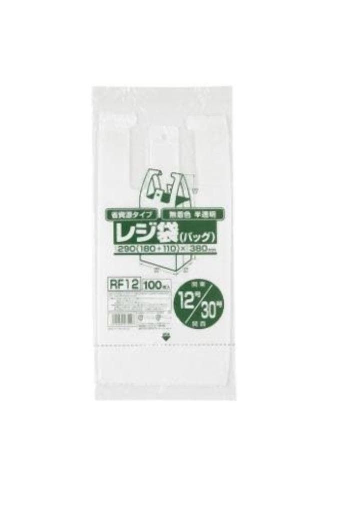 省資源レジ袋東12西30号100枚入HD半透明RF12 [xまとめ買い（60袋x5ケース）合計300袋セット] 38-389