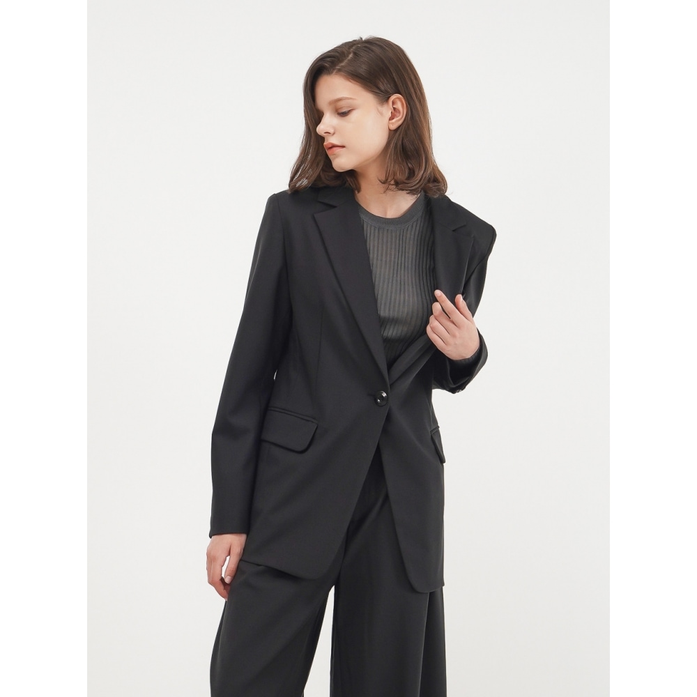 ACUD シングルボタンテーラードジャケット ブラック