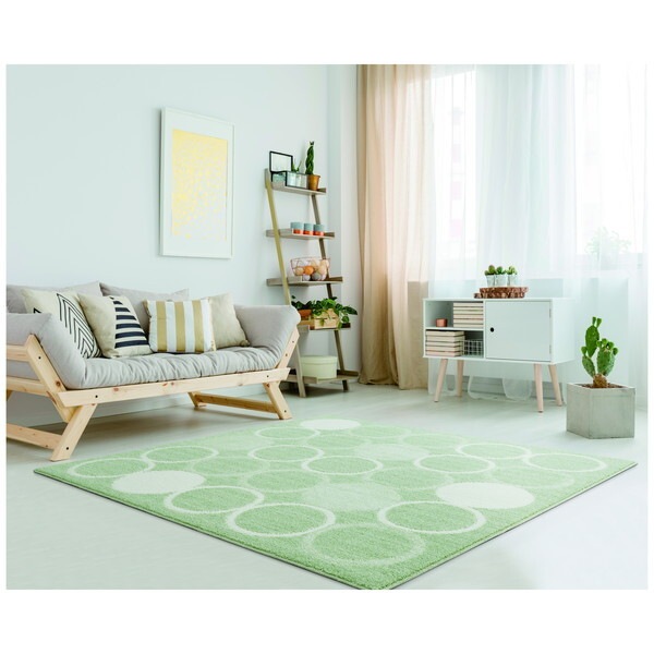 アスワン CA661335 『ファブリーズラグ』 キルナ グリーン 約190x240cm メーカー直送