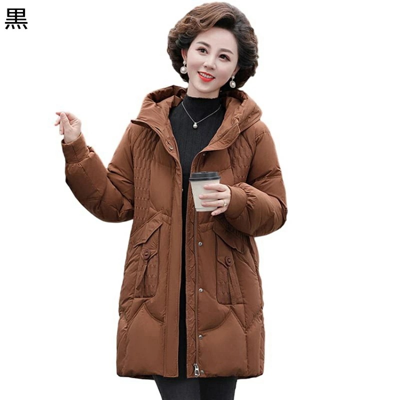 コットンジャケット レディース 中綿ジャケット フード付き ポケット トップス 冬用ジャケット 長袖 厚い 暖かい 綿服 柔軟 秋冬服 耐久性 防水性 婦人服 シニアアウター 高齢者 老人 60代 7
