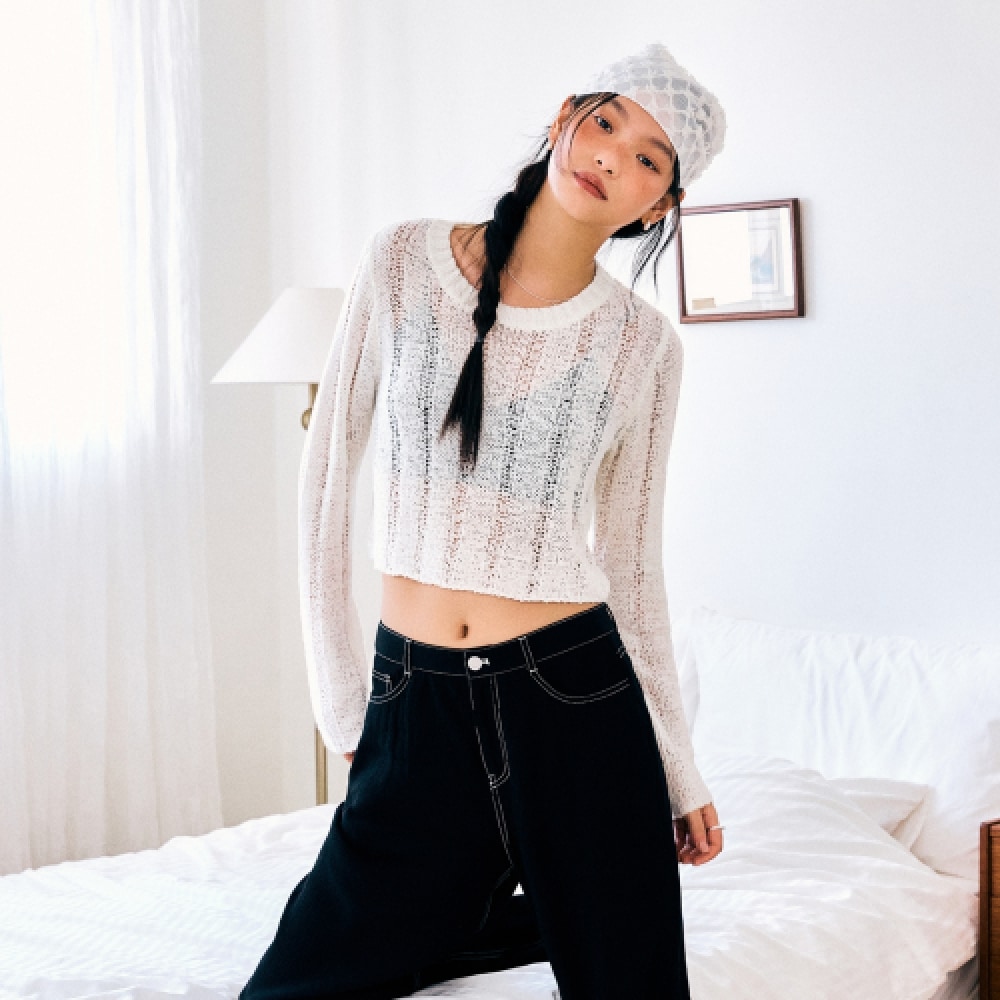 MIXXO クロップドシースループルオーバー_Miwkaf823T