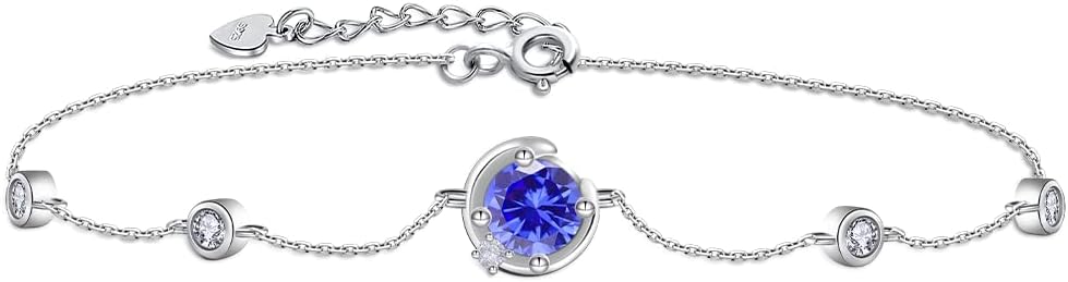 ジルコニア 誕生石 三日月 ブレスレット18Kコーティング シルバー金属アレルギー対応長さ調整可能 細タイプ材質: ジルコニアシルバー使用シーン: 記念日結婚式誕生日