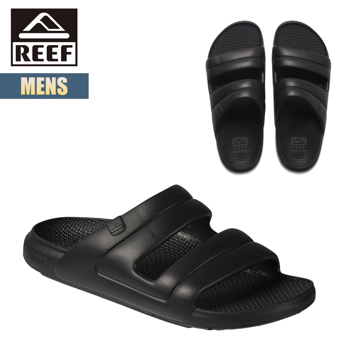リーフ スライドサンダル メンズ オアシス トゥーバー ビーチサンダル ビーサン ビーチ サーフ 海 川遊び 夏 レジャー アウトドア 防水 シンプル ブラック CJ3726 2025 SS