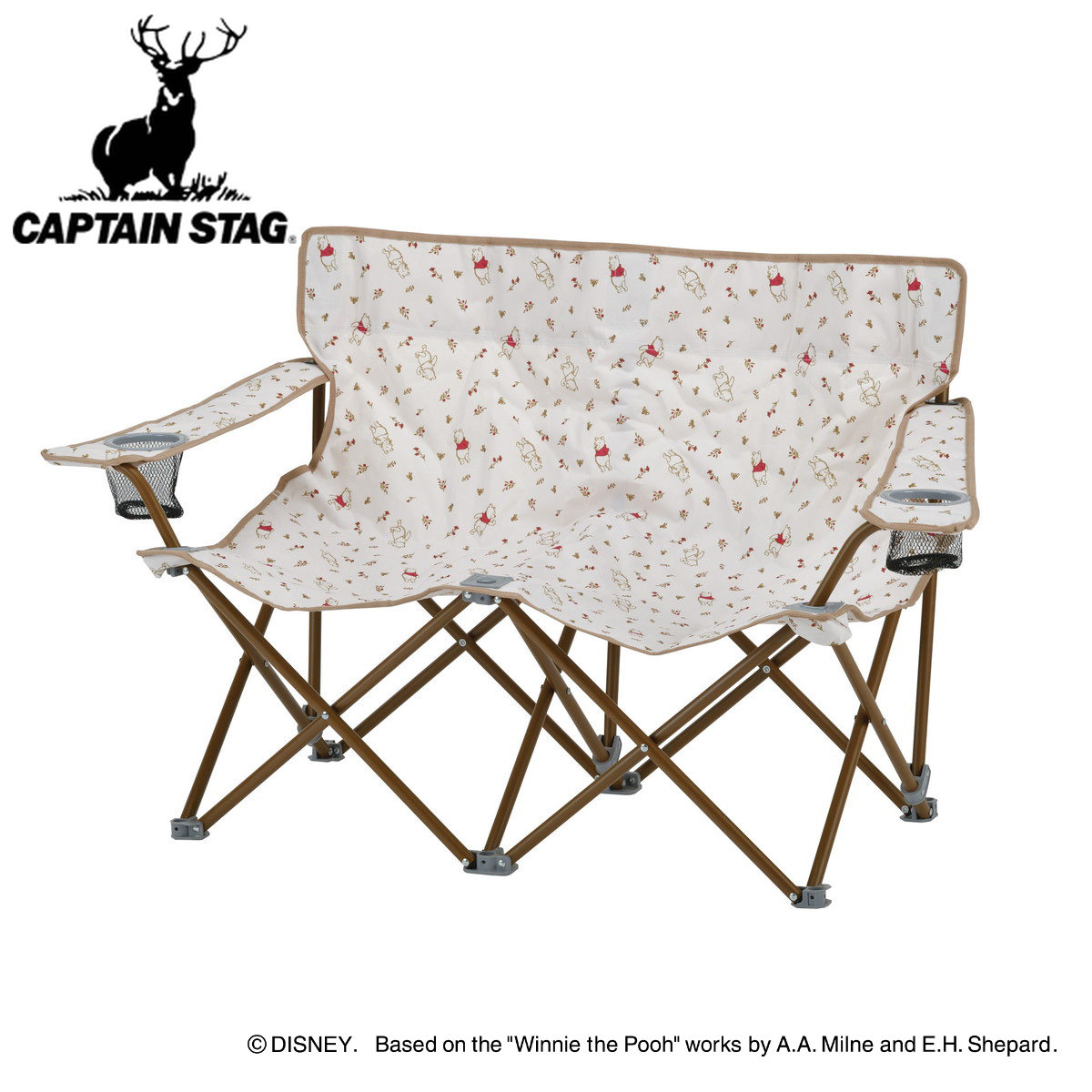 折りたたみチェア ディズニー イスベンチ くまのプーさん こんにちは プーさん アウトドア チェア 折り畳み アームチェア コンパクト 持ち運び キャンプ用品 レジャー用品 アウトドアチェア