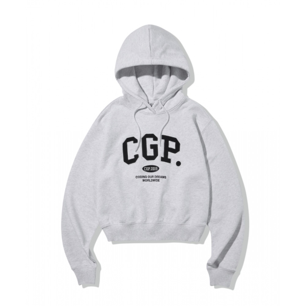 CODEGRY (レディース) CGP アーチロゴクロップパーカー_ライトグレー