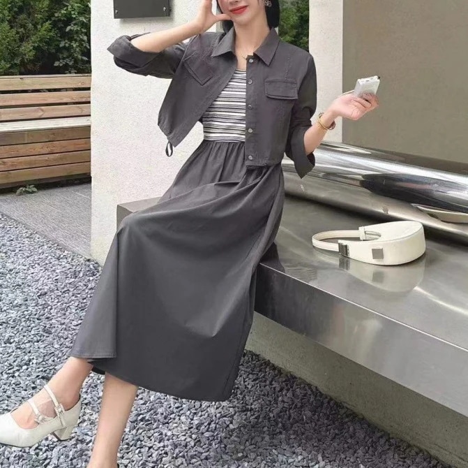 ハイエンドのカスタマイズ-女性のためのドレス 2025 初秋の新しいスタイルのプチ長袖ジャケットベストとスカートのツーピーススーツ 5,863円