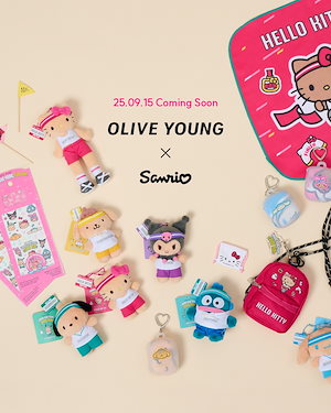 【韓国限定】サンリオキーリング4点セット オリヤンコラボ　日焼けシリーズ オリーブヤング サンリオ 【韓国限定】サンリオキーリング4点セット