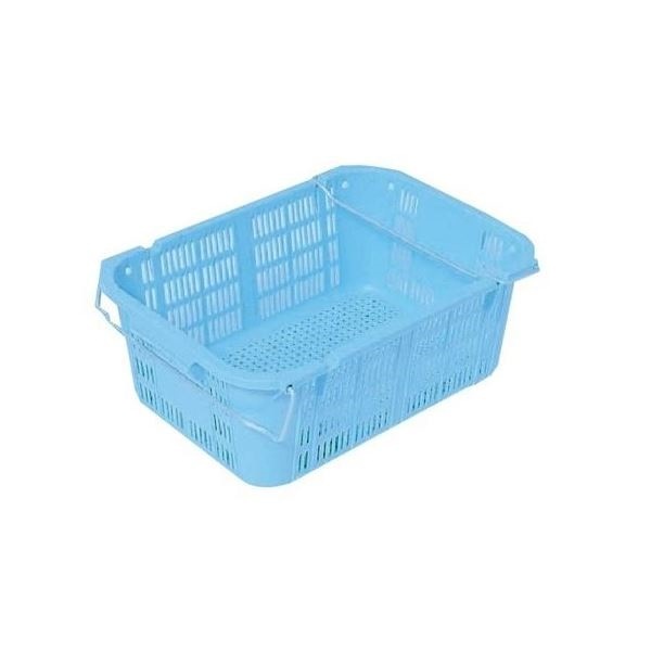 プラスケット/網目ボックス [No.250 金具付き] ブルー スタッキング金具使用時：段積み可