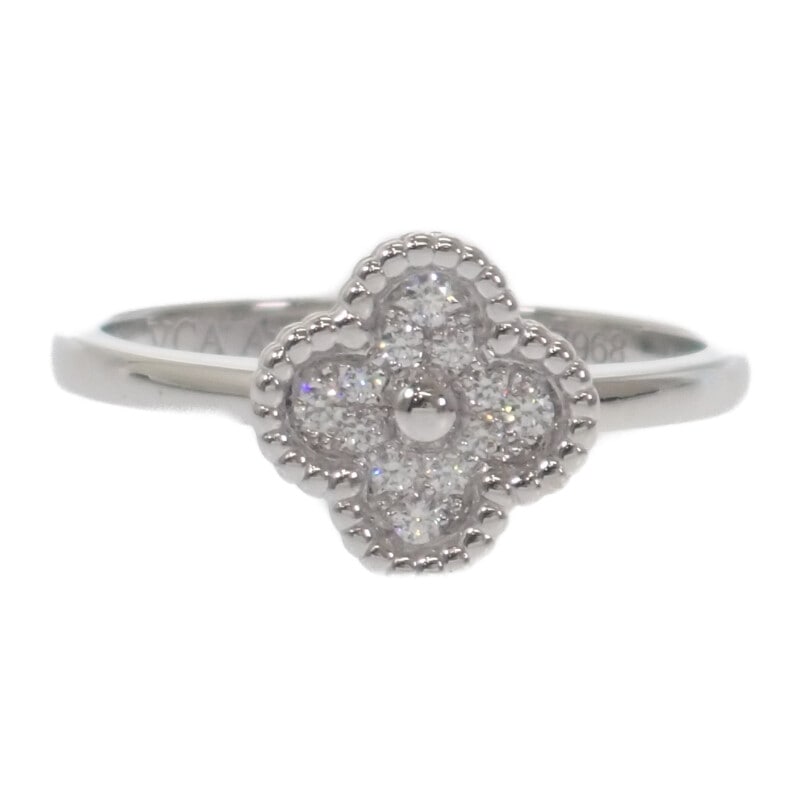 スウィートアルハンブラ VCARO85852 リング 指輪 K18WG 12号 ダイヤモンド 52 レディース【Aランク】