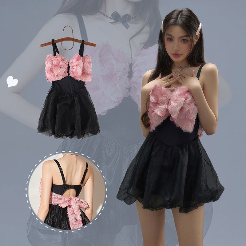 大人気！ 水着 ワンピースフィットネス 競泳 お腹を隠すセクシーな胸当て微太り超仙ins風連体温泉 可愛いレディース体型カバー大きいサイズ 韓国ファッション