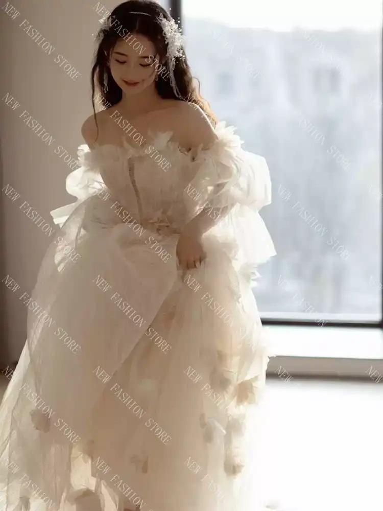 ウエディングドレスワンショルダードレスワンピース-68