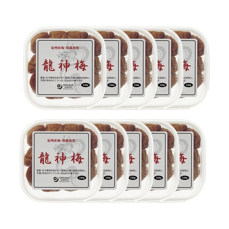 オーサワ 龍神梅 (カップ) 120g 10個セット 国産 農薬不使用 梅干し 紀州