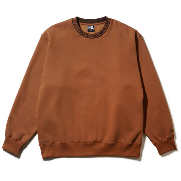 ニューエラ NEW ERA 裏起毛 オーバーサイズド スウェット クルーネック ジャカードロゴ ライトブロンズ 14324667