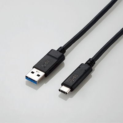 他サイト： エレコム USB3.1ケーブル A to C 3A 1.0m USB3AC10NBKの商品画像