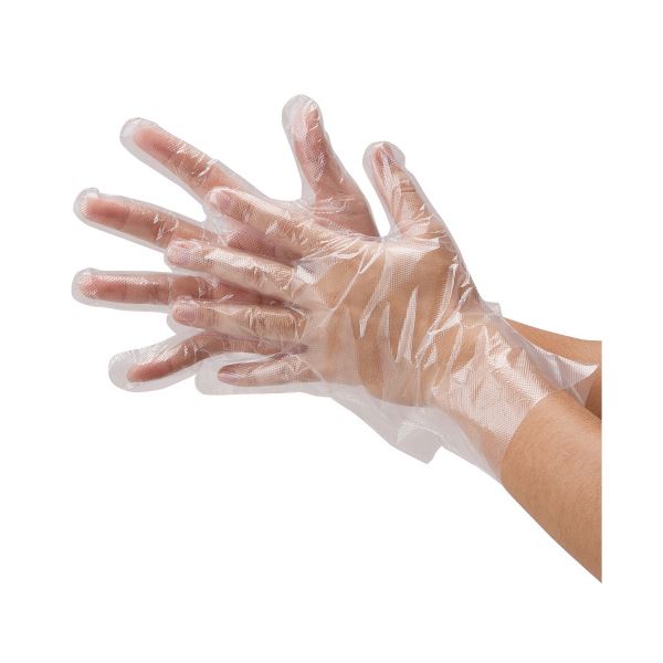 川西工業 ポリエチレン手袋 #2016 半透明 L 10000枚（100枚x100袋）