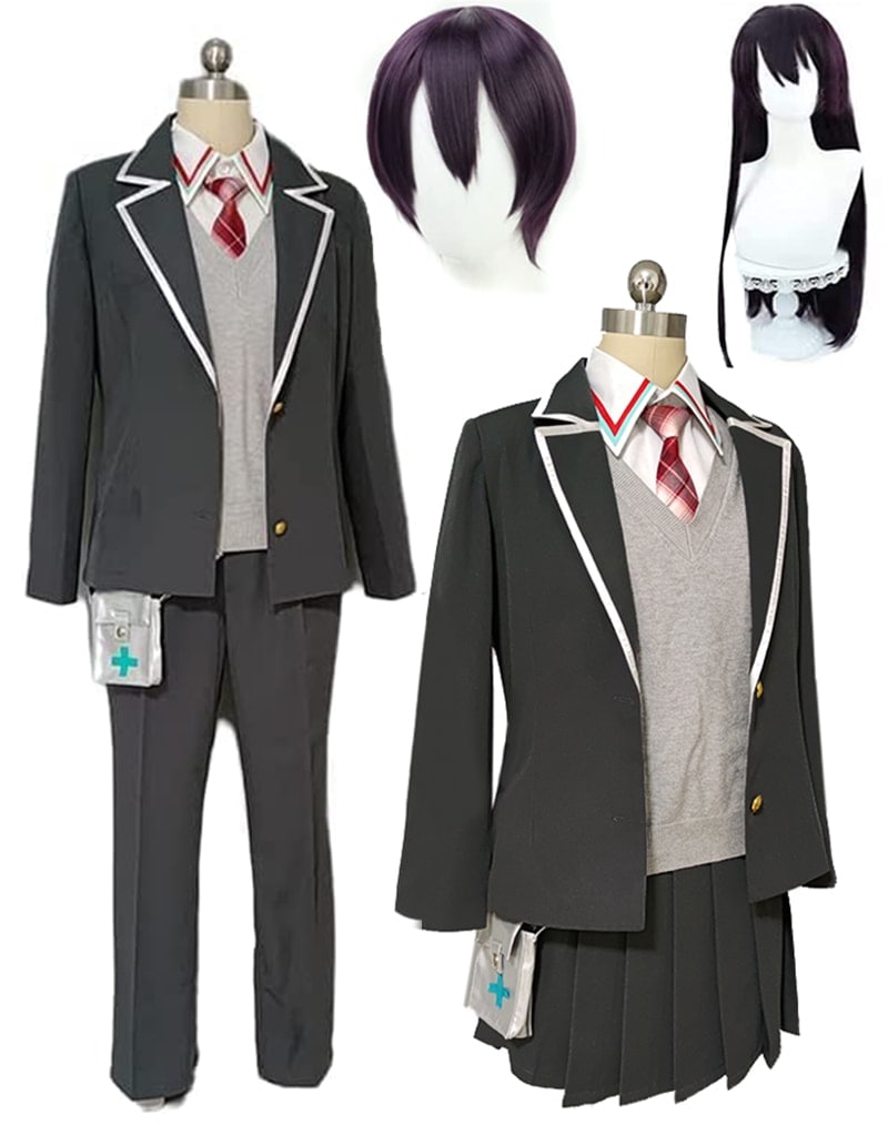 即納　剣持刀也 剣持刀子 コスプレ衣装 バーチャル YouTuber Vtuber 制服 高校生 女子高生 男子校生 セット 変装 ハロウィン 仮装 ウィッグ追加可