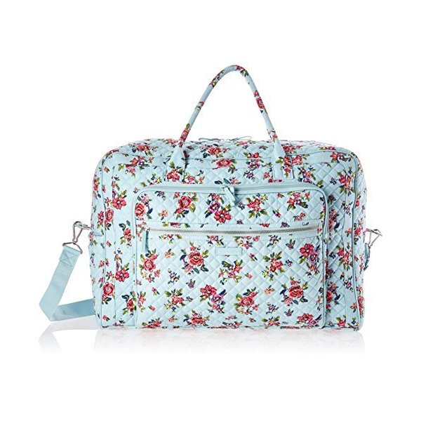Vera Bradley Signature Cotton Weekender Travel Bag， Water Bouquet 並行輸入品