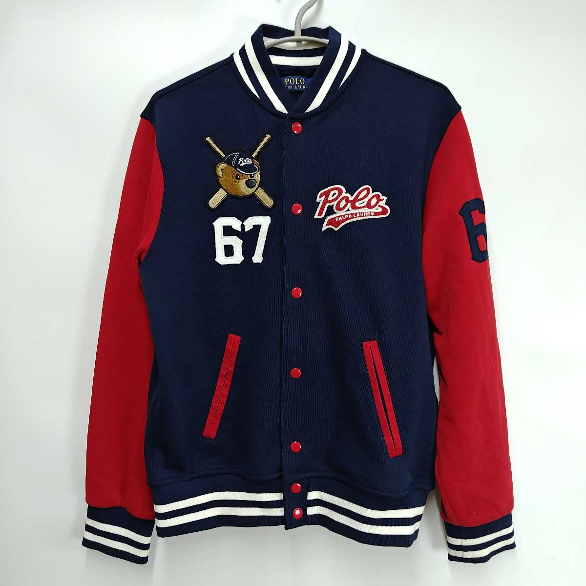 【中古】ポロラルフローレン ポロベア ベースボール スタジャン 67 ジャケット POLO RALPH LAUREN S メンズ