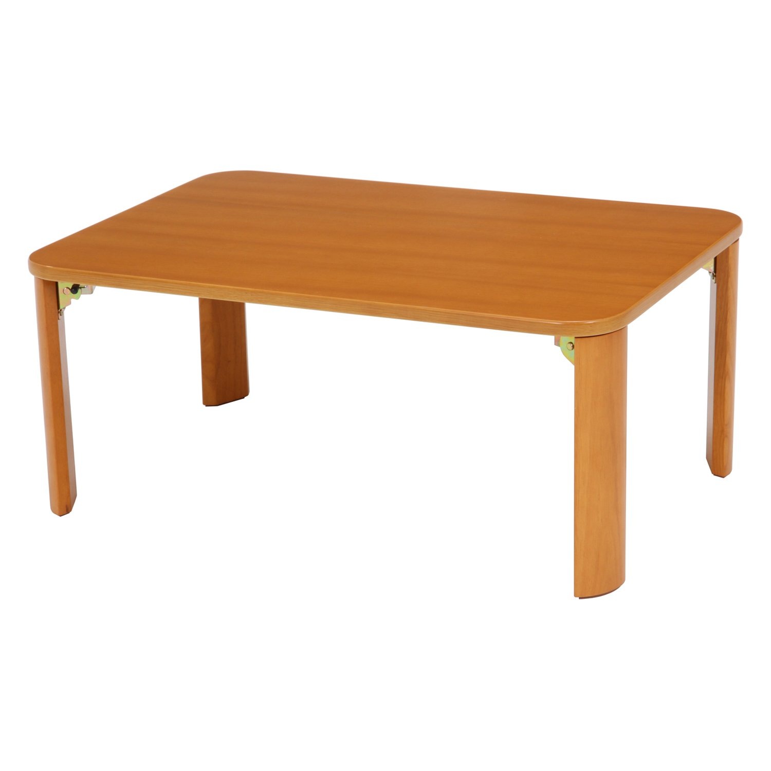 不二貿易 ローテーブル 折りたたみテーブル 幅90×奥行60×高さ32cm ナチュラル 角が丸い 折れ脚 12842