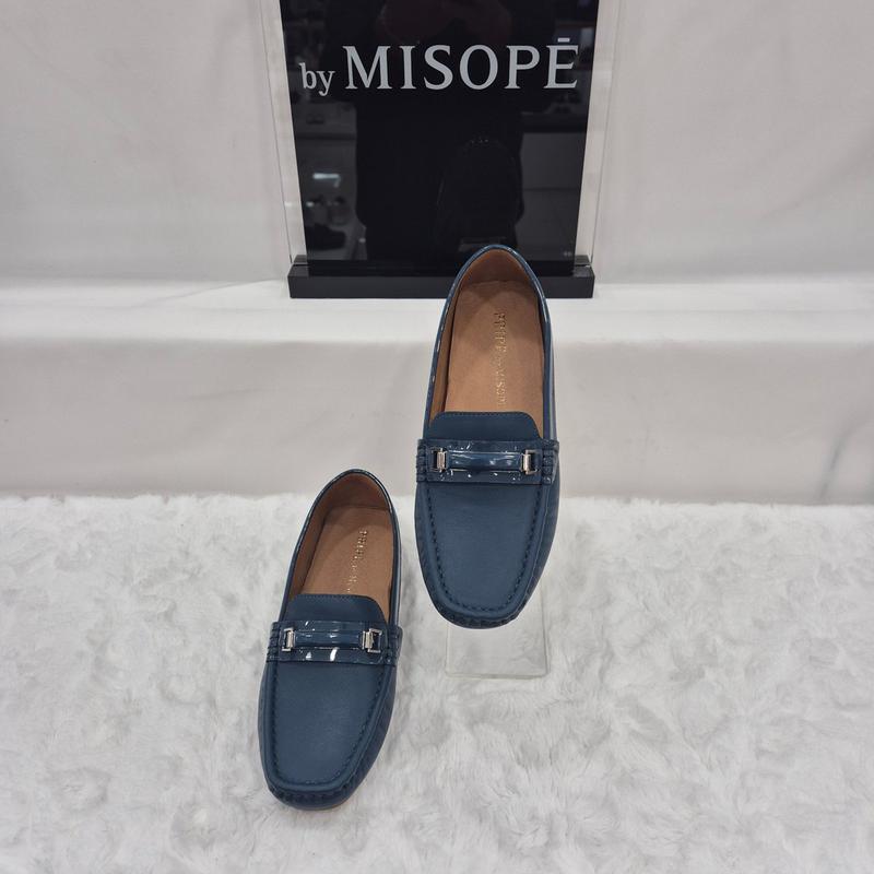 By 女性 クラシック メタル ポイント ローファー 112HT439TG010 BLUE 2 JJ