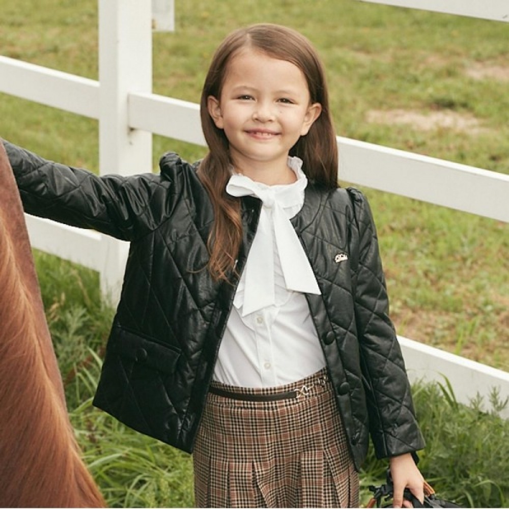 [ダックスリトル] ダックスキッズキルティングレザージャケット (DSF12JP55M_BK)