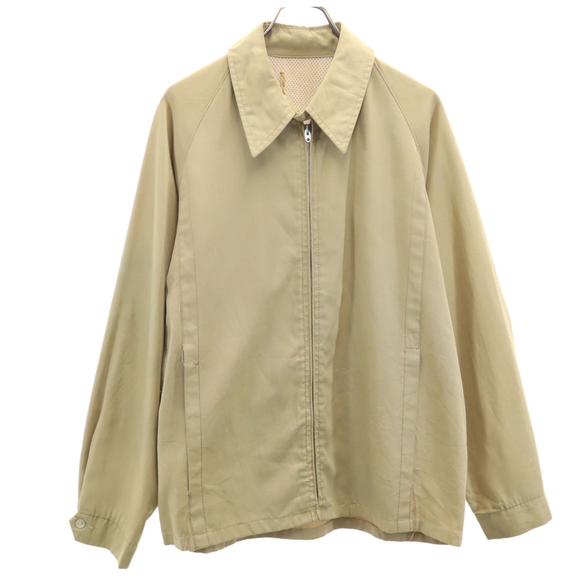 VINTAGE ヴィンテージ 50s 60s Lightningジップ ドリズラー ジャケット ベージュ スイングトップ メンズ 古着