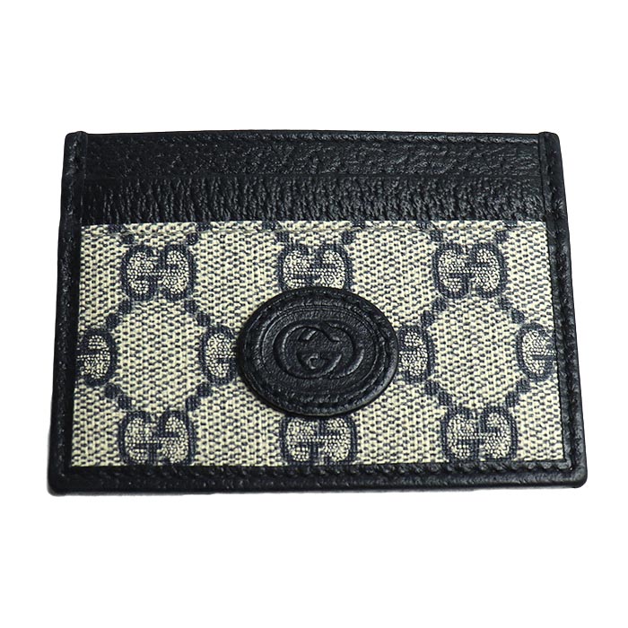GUCCI グッチ GGスプリーム カードケース ネイビー ベージュ 673002 K9GSN 4075 メンズ 中古 美品 20,625円