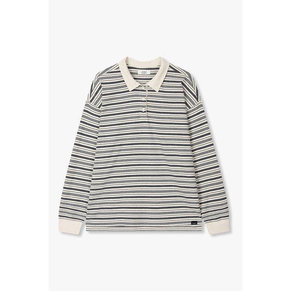 ストライプコットンカラーTシャツ(9176122977)
