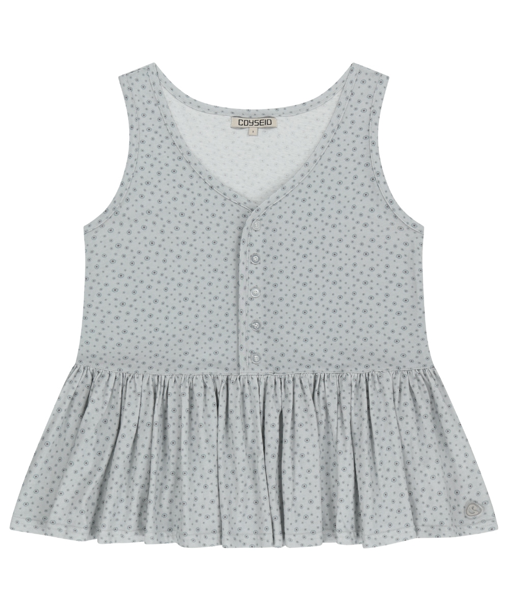 【COYSEIO】26SS DUDU RUFFLE SLEEVELESS : ICE GREY