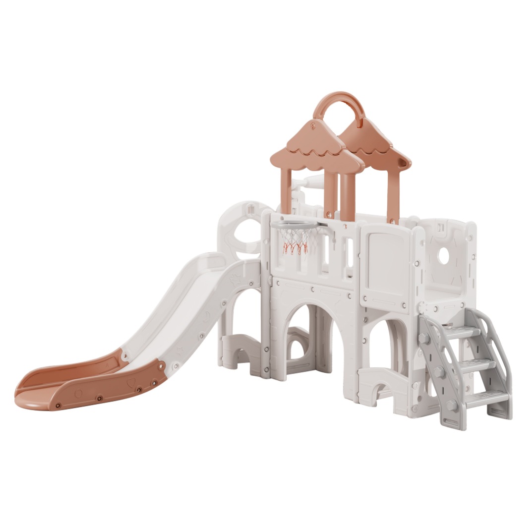 2025新作 すべり台 キャッスル 大型遊具 すべりだい スライダー 室内 遊具 バスケットゴール Grey+White Polypropylene 16,562円