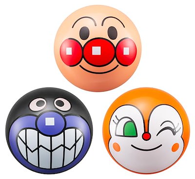 他サイト： アガツマ(AGATSUMA) アンパンマン ミニ顔ボール 3個セット アンパンマン・ばいきんまん・ドキンちゃん【2024】の商品画像