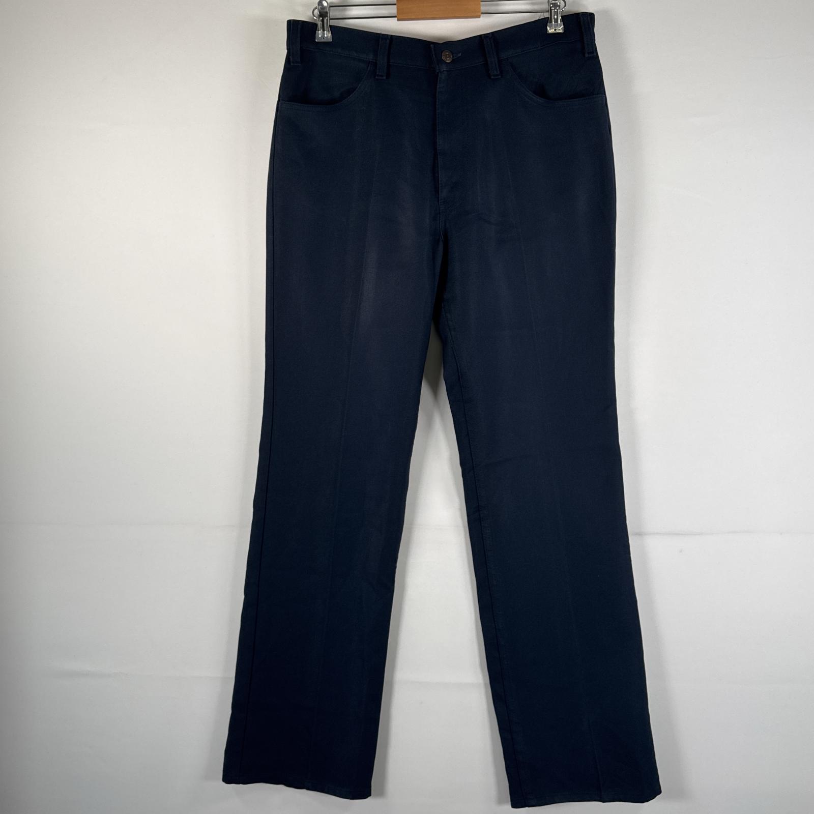 古着 80s/80年代 ヴィンテージ スラックスパンツ ランチャーパンツ フレア ブーツカット ポリエステル 42TALON w36 L33 ネイビー メンズ