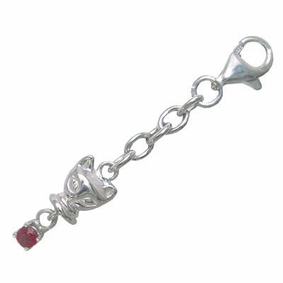 幸せを招く猫モチーフ ( 1月誕生石 ) シルバー ガーネットチャームトップホルダー楽ギフ_包装 8,134円