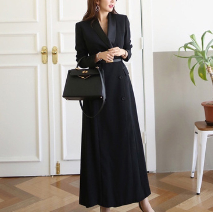 レディース コート アウター 上着 前開き レトロコート ロングコート 長袖 Vネック セミフレア Aライン フェミニン ベルト ウエストマーク ポケット ハイウエスト コンサバ かわいい 大人可愛い